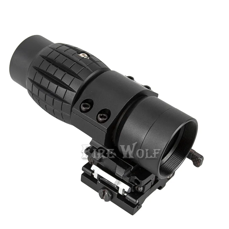 FIRE WOLF Tactical Optic sight 3X Magnifier Scope Compact Hunting Riflescope Sights with Fit for 20mm Rail Mount