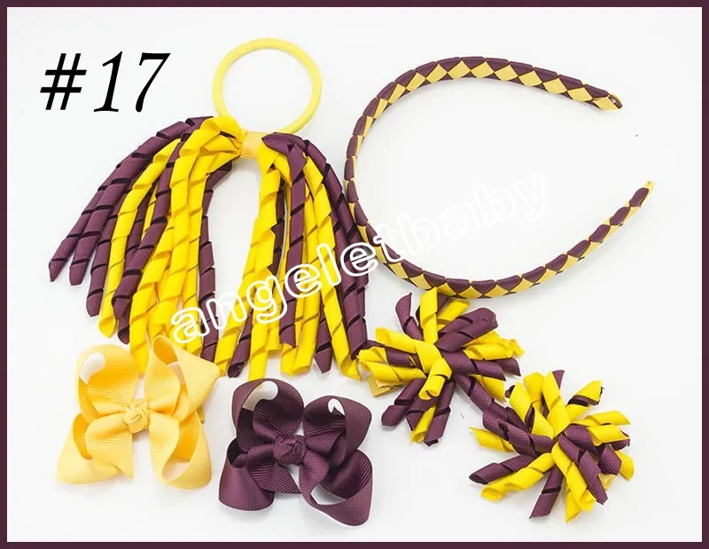 Korker Ponytail streamers woven headbands hair ties bows clips flowers corker Curly ribbon hair bobbles Accessories PD0261150529