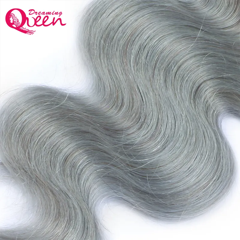 T1B Gris Couleur Corps Vague Dentelle Fermeture Brésilienne Vierge de Cheveux Humains 1B Gris 4X4 Dentelle Fermeture Naturelle Délié Ombre Dentelle Fermeture