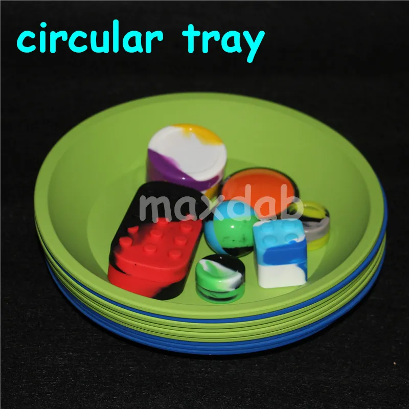 scatola piatti in silicone all'ingrosso vassoio blu giallo verde Deep Dish Round Pan 8 