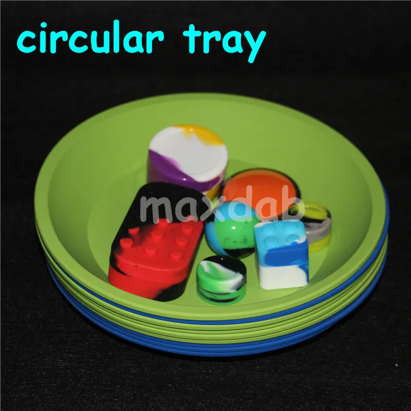 boxes colorful circular silicon trays Deep Dish Round Pan 8"X8" Non Stick Containers Concentrate Oil BHO fda silicone tray free dhl