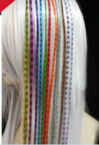 Färgglada / Längd 16inch 40cm Mix Färger Syntetisk Tillgänglig Grizzly Loop Feather Hair Extensions Hairstycke