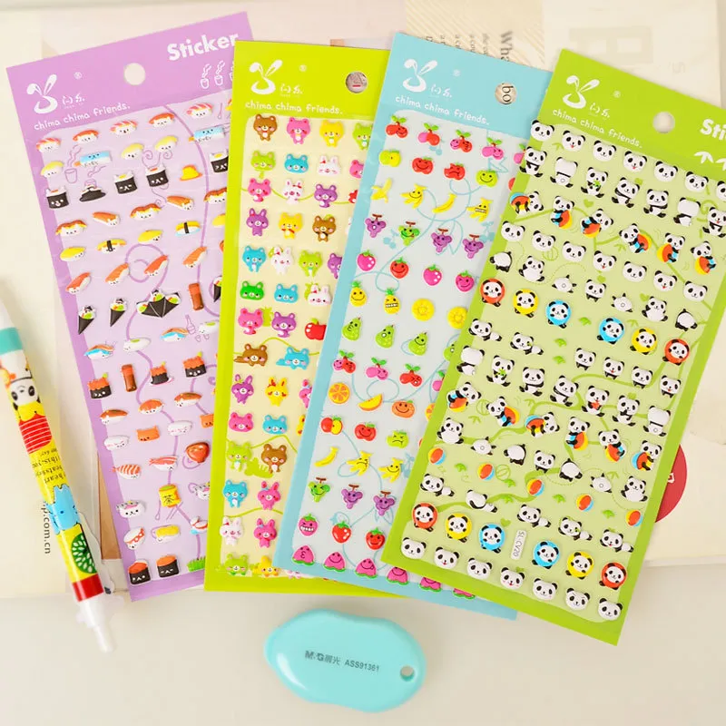 Whole- DIY Colorful cute 3D kawaii Stickers Diary Planner Journal Note Diary Paper Scrapbooking Albums PoTag216J