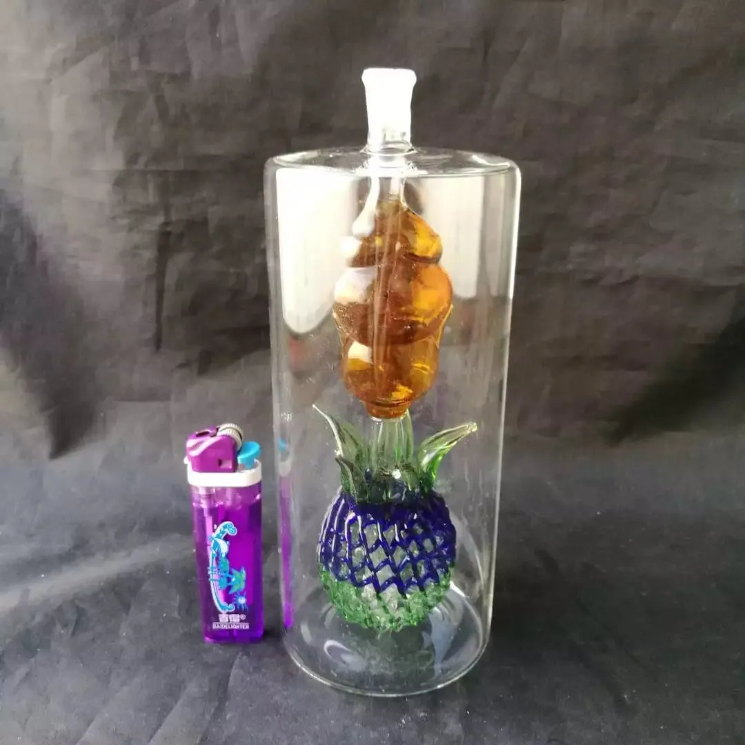 Grand ananas à eau crochet en verre en verre Bongs accessoires