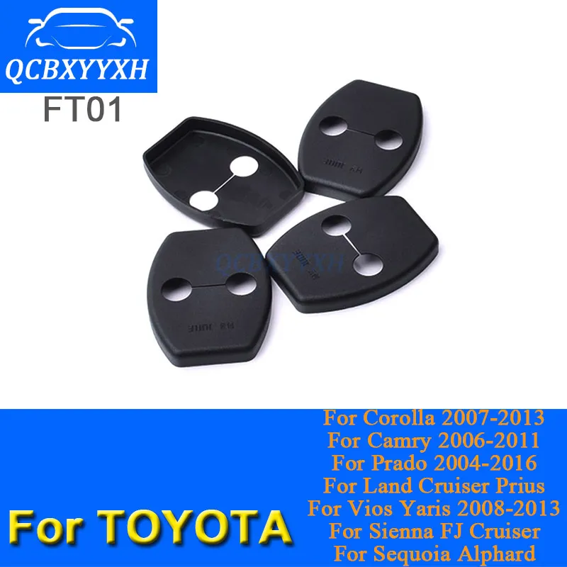 4 stks / partij Auto deurslot Beschermhoes voor Toyota Corolla Camry Highlander Vios Rav4 Prado Auto Deur Lock Decoratie Auto Cover