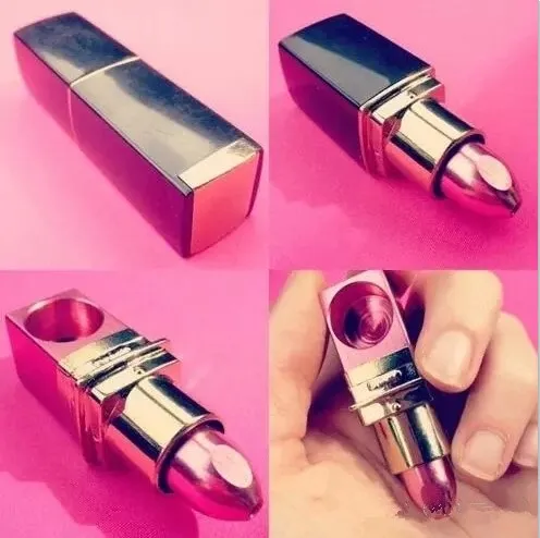 Mini rouge à lèvres caché conçu en métal tuyau filtre à tabac fumer tuyaux magique nouveauté cadeau pour femme rouge violet couleur