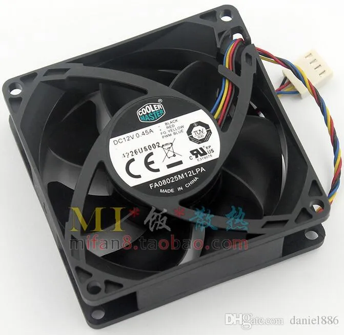 Cooler Master FA08025M12LPA 12V 0.45A 80*80*25MM 8CM 4 line PWM hydraulic silent CPU fan