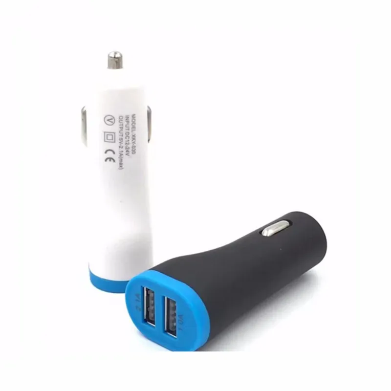 Gerçek 2.1A Çift 2 Port Evrensel USB Araç Şarj Kablosu Adaptörü iphone ipad 2 3 4 5 6 Samsung Galaxy S4 S5 not