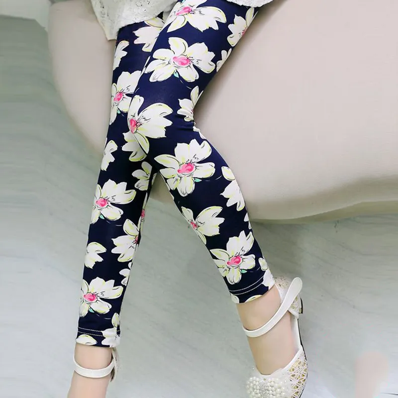 2017 Spring Baby Kids leggings Hot Children girls Flower printed Toddler baby floral Leggins pants Girls legging baby girl leggings