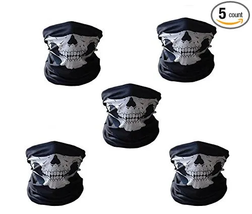 Motocicleta Ciclismo Cachecol Meia Máscara Facial À Prova de Vento Tribal Crânio Clássico Macio Máscara de Poliéster Headwear Warmer Cap Pescoço Fantasma Multi Função