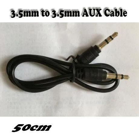 Whole 50cm 35 mm pin to 35 mm pin stero audio cable Headphone Jack Black color 2622163
