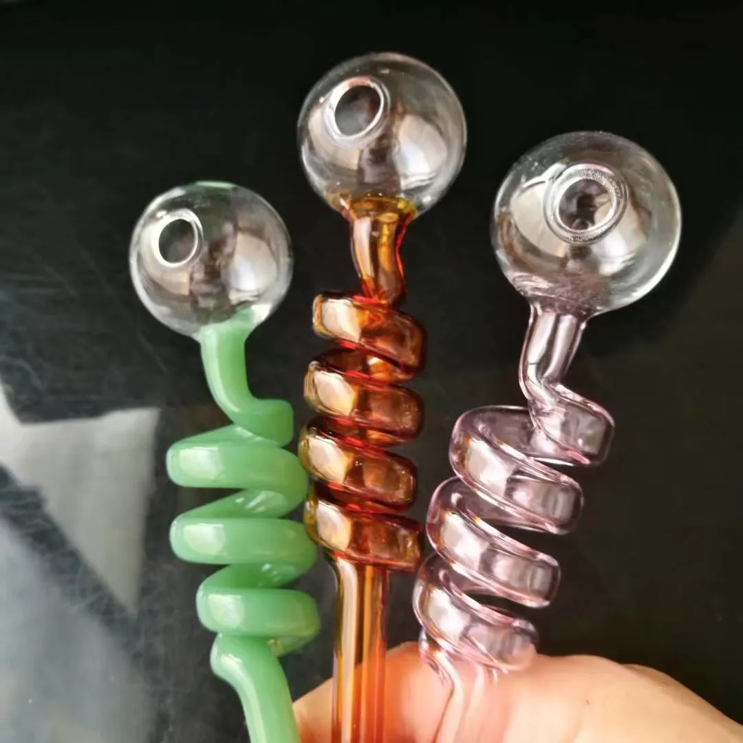 Cocina recta en espiral de nuevo color de alta calidad, Bongs de vidrio al por mayor, Cachimba de vidrio, Accesorios para pipas de humo