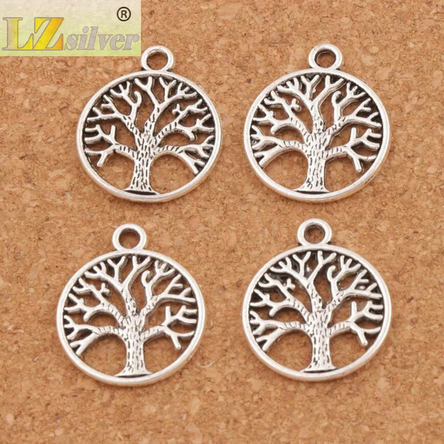 Drzewo Rodzinne Życia Charms Wisiorki 200 sztuk / partia Antique Silver / Bronze / Gold Biżuteria DIY L463 20x23.5mm Hot