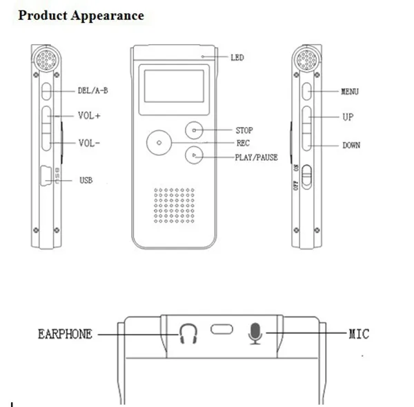 8GB Portable LCD Screen L87 Digital Voice Recorder With Retail Box Mini