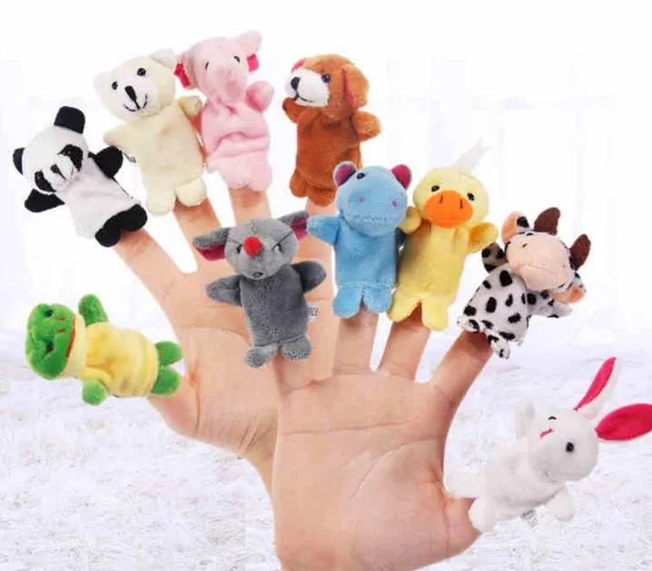 Animaux Marionnettes à doigts Bon outil pour raconter une histoire Jouets de dessin animé pour bébé poupée en peluche Enfants enfant Fête de Noël faveur cadeau drop shippi7660505