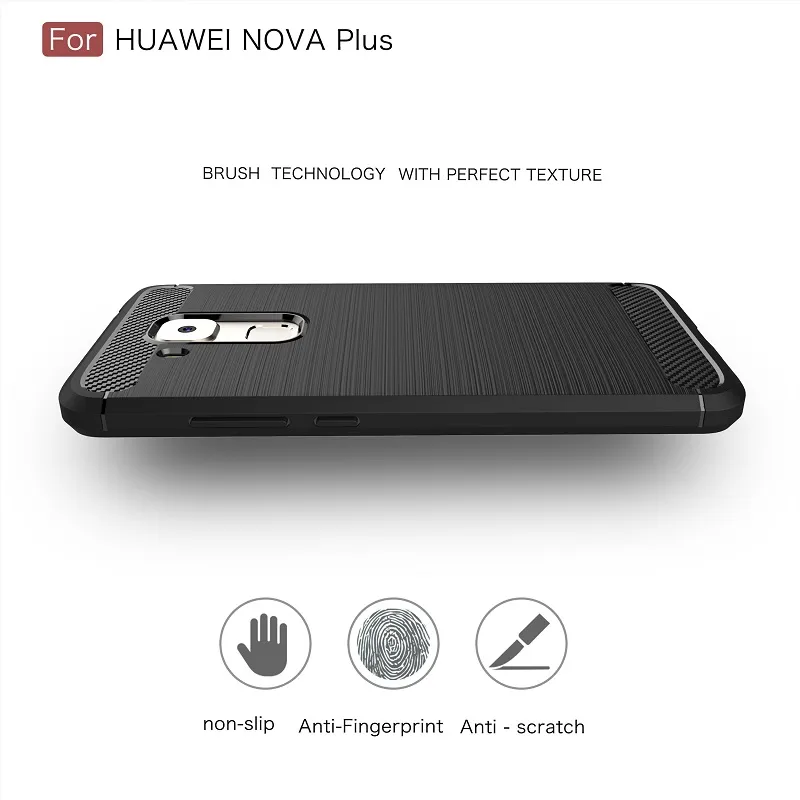 الحالات الهاتفية الثقيلة ل HUAWEI NOVA SOFT TPU CARBON FIBER ARMOR حافظة متينة ومثالية لحالة NOVA PLUS MAIMANG 5 تغطية لهجة