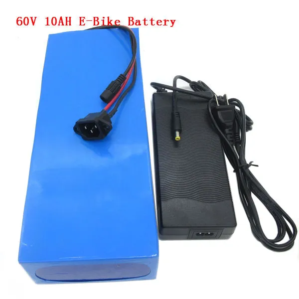 Hot sale 60V 10AH Electric Bike Lithium ion Battery 60V 500W with PVC Case 16S 15A BMS and 67.2V 2A Charger free shipping