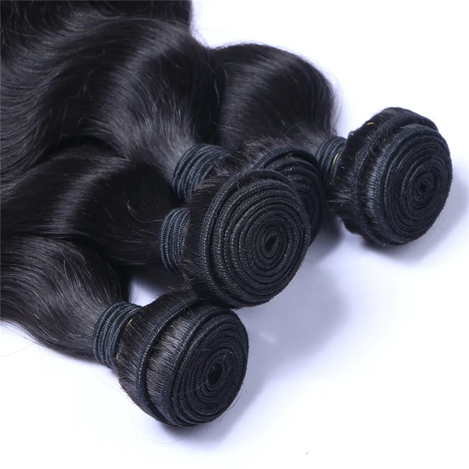 Brasiliansk kroppsvåg Hårväv Obehandlat Human Virgin Hair Weaves Remy Human Hair Extensions Dybara No Shedding / 