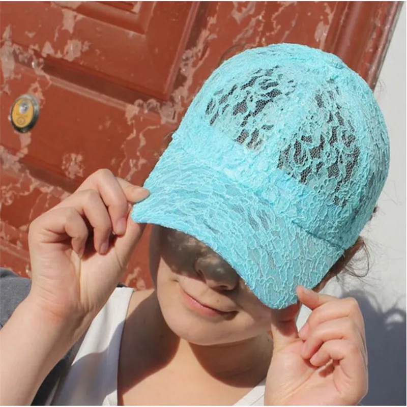 2017 New Fashion Women Lace Floral Sun Kapelusz Baseball Cap 9 Kolory