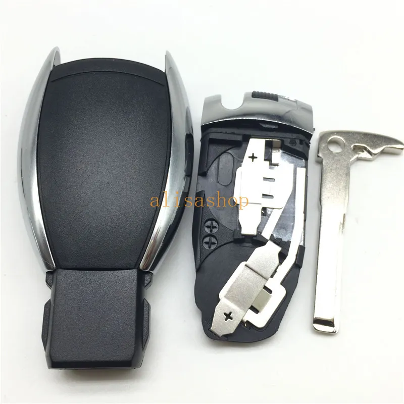 Değiştirmeler araba anahtarı kapağı 3 1 düğmeler uzaktan anahtar kasası mercedes için bıçak ile logo ile Benz