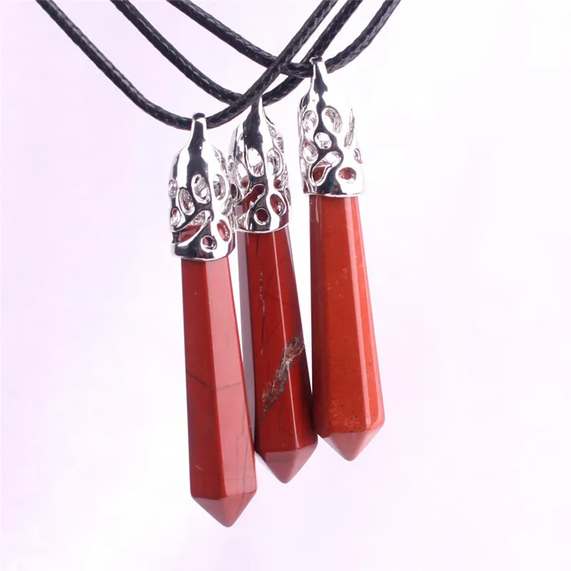 Atraente Natural Amuleto Vermelho Jasper Raiz de Pedra Chakra Colar de Pingente de Pedras Preciosas Suave o Sangue da Terra Beads para Energia e Vitalidade