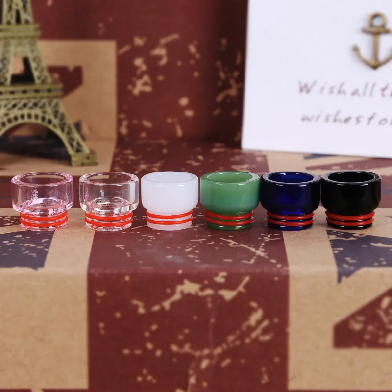 Pyrex Glas Drip Tip 810 Premium Glas Drip Tips 6 Farben Langes kurzes Mundstück für 810 Gewinde Zerstäuber Tank RDA TFV8 Prince