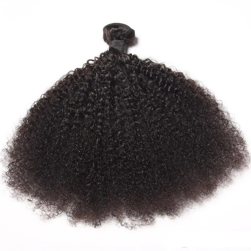 Brezilyalı Afro Kinky Kıvırcık Demetleri Insan Saç Atkı Doğal Siyah Remy Saç Uzantıları Siyah Kadınlar için Ücretsiz Nakliye Afro Kinky Kıvırcık Saç