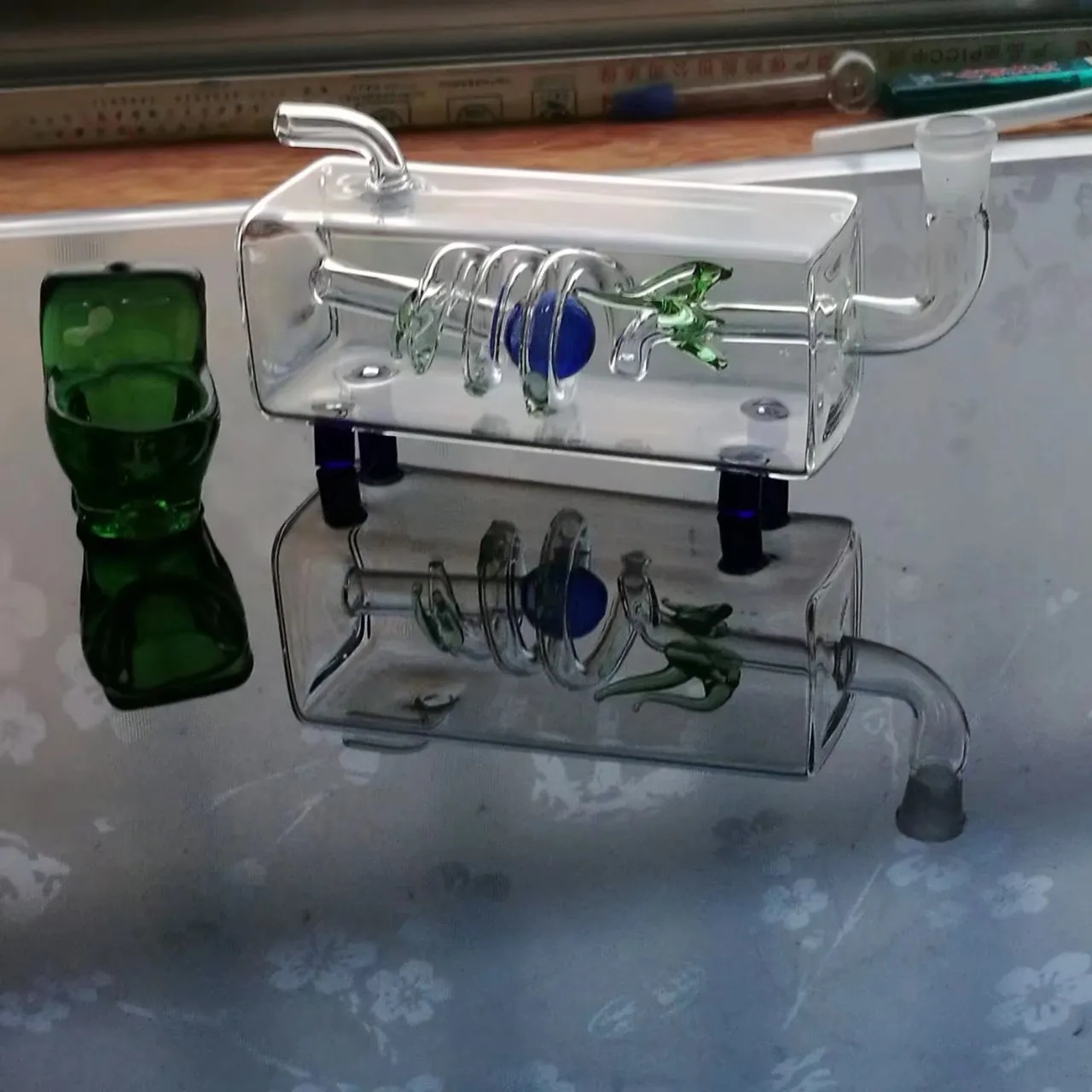 Bangs d'eau en verre carré Panlong, tuyaux en verre tuyaux de brûleur à mazout conduites d'eau tuyau de bangs en verre Rig