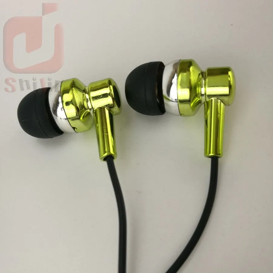 Thick wire headset earphones direct deal from factory wholesale earbuds cheap gold blue rosered gilding for iphone 300ps