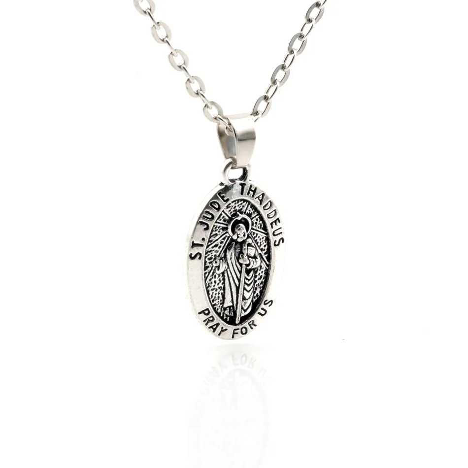 Mic Allaid Ally Alloy St Jude Thaddeus Charmes Collier Pendant Collier Clavicle Clavicule C115819398