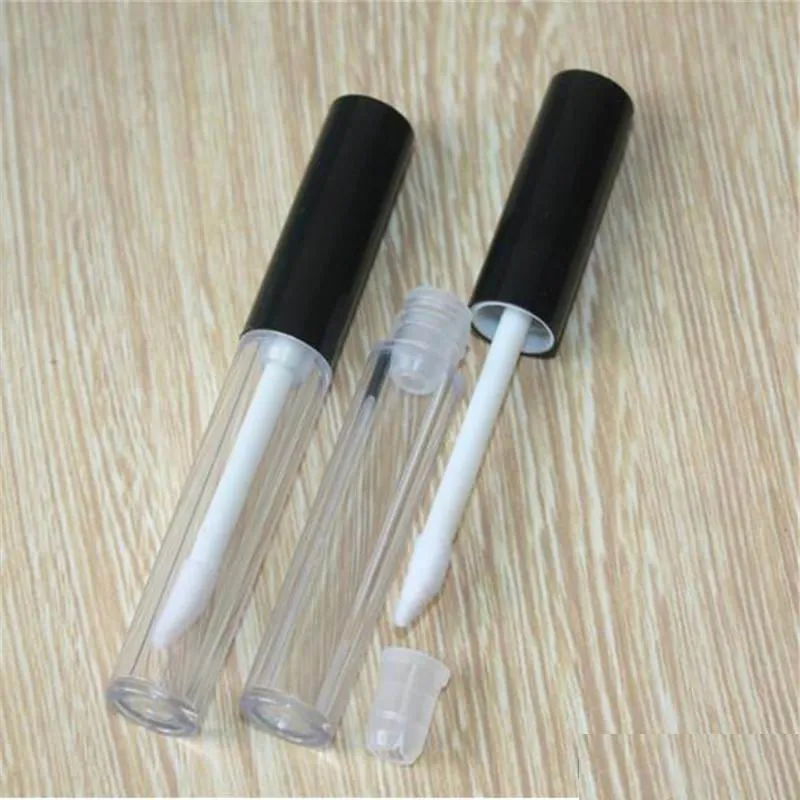 Förpackning Flaskor Black Cap Round 8.0ml Lip Gloss Bottle Lipgloss Tube Cosmetic Package
