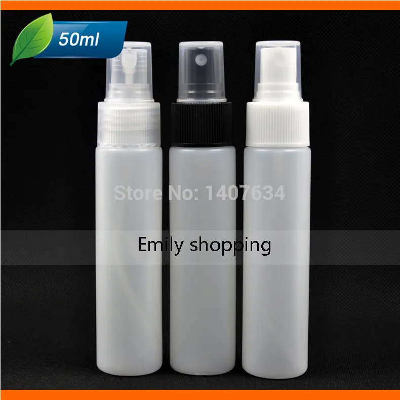 Sıcak Ücretsiz Nakliye 50 adet / grup 50 ML CC Taşınabilir Beyaz Parfüm Atomizer Nemlendirici Sprey Şişe Makyaj Araçları
