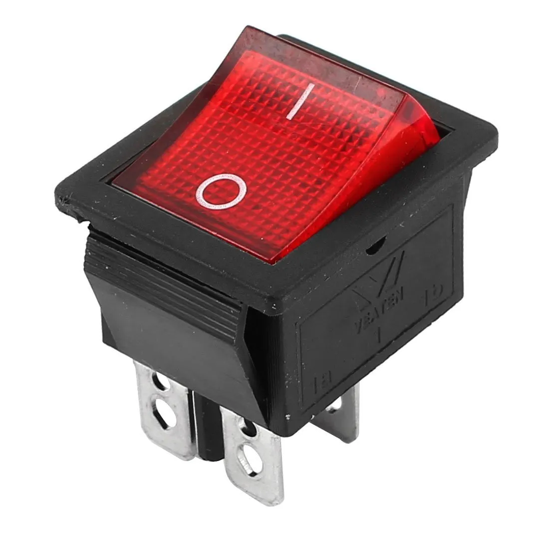 Interruptor basculante KCD4 DPST de 4 pines, interruptores de 2 posiciones de encendido y apagado para barco, coche, automóvil, CA 250V 16A /125V 20A, rojo, verde y negro