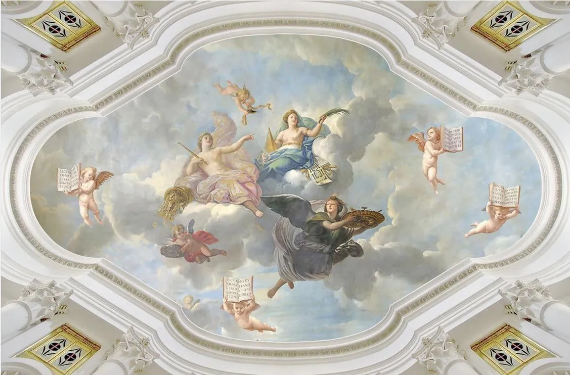 Mural Ceiling European Style Angel ceiling Mural mural 3d wallpaper 3d wall papers for tv backdrop