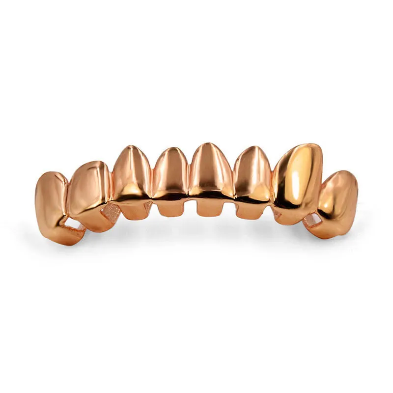 Hip hop Gold Grillz Caps Shaped Teeth Grills Lower Bottom Perm Cut Real Grill Teeth GRILLZ With silicone8389279