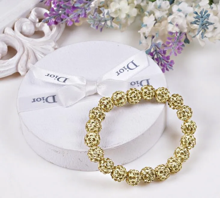 Bra A ++ Fashion 20 Crystal Diamond Ball Armband Pärlor DIY Handgjorda Smycken FB292 Blanda Beställ 20 stycken Många Charm Armband