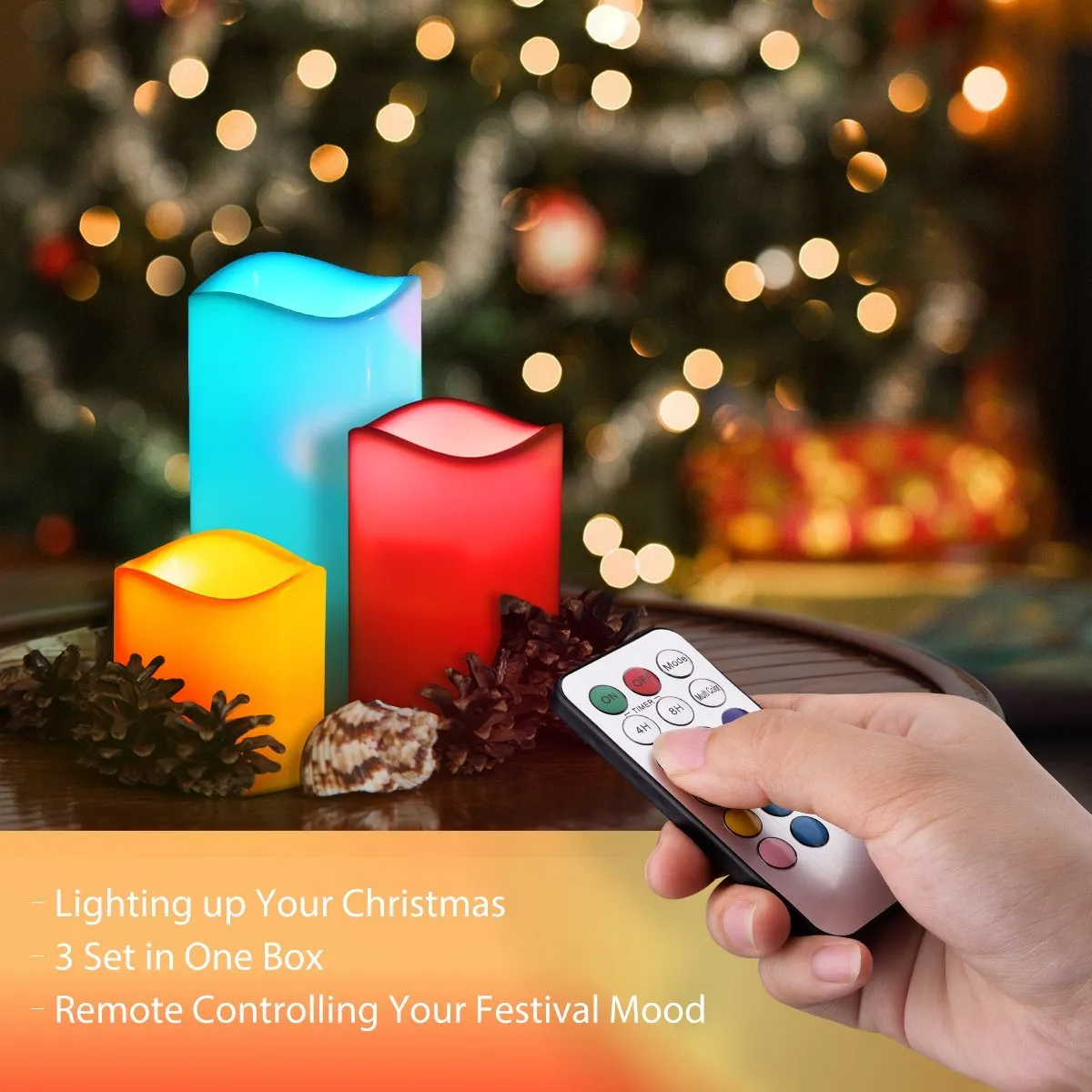 Wax Flameless LED Candles light With Remote Control Timer 3 Candle Indoor Night Party Light Decor for Wedding birthday Party Chris5830137