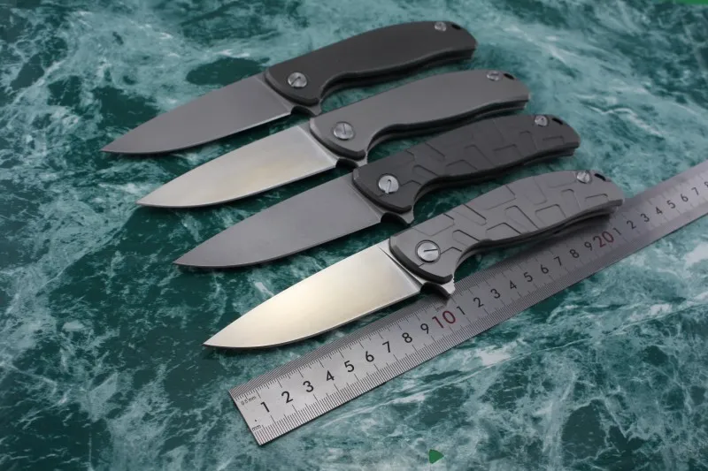 DC Shirogorov F95 serisi Rus katlanır bıçak rulman yıkama sistemi D2 stonewash / saten bıçak TC4 Titanyum alaşımlı kolu