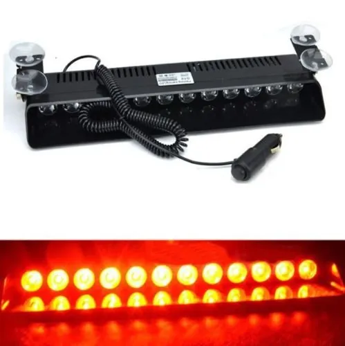 12 LED Car Truck Emergency Strobe Flash Light Sucker 12W 12V Dashboard Interior Windshield Warning Light Bar Current