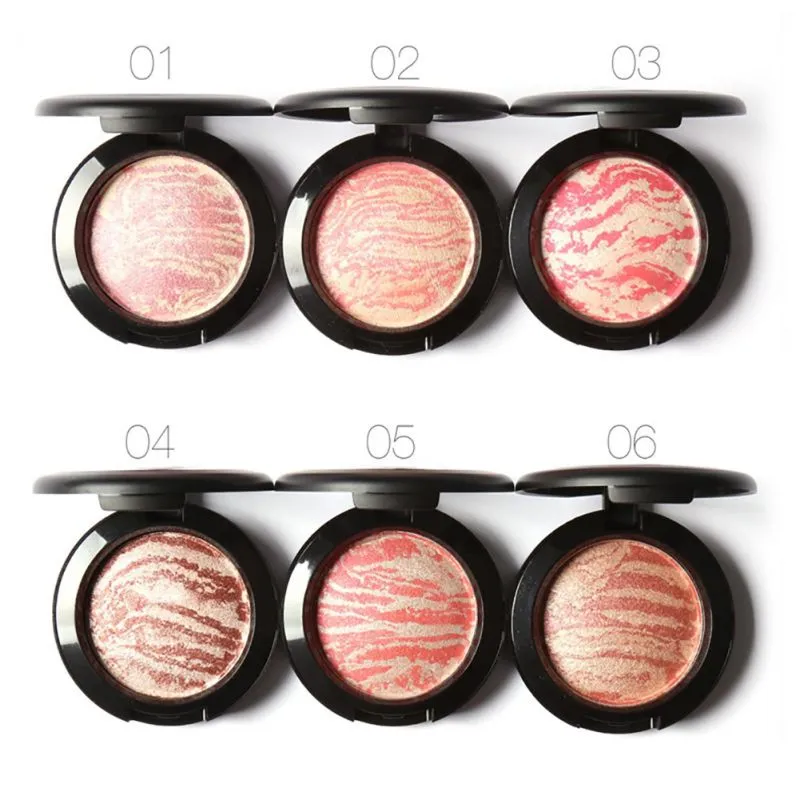 Atacado- Europeia e Americana Estilo Tridimensional Blush Maquiagem Cozido Rouge Blusher Blush Palette De Pó Cosméticos