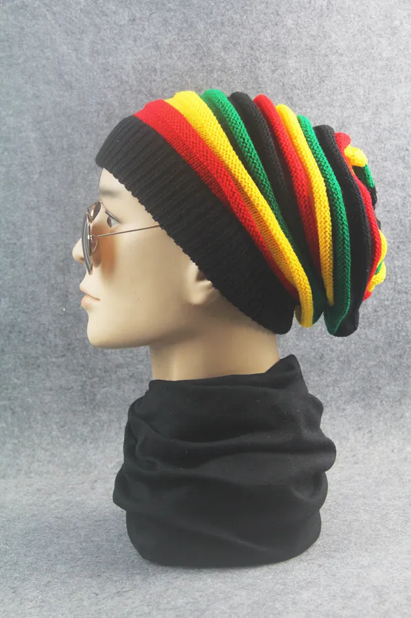 Colorful wool cap, hip hop folding hat, long foreign trade street knitted hat