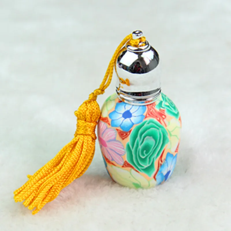 High Qualit 5ML Empty Glass 5ml Perfume Bottle with Soft Art Caly Roll On Cosmetic Container Car Decoration with Tassel F2017395