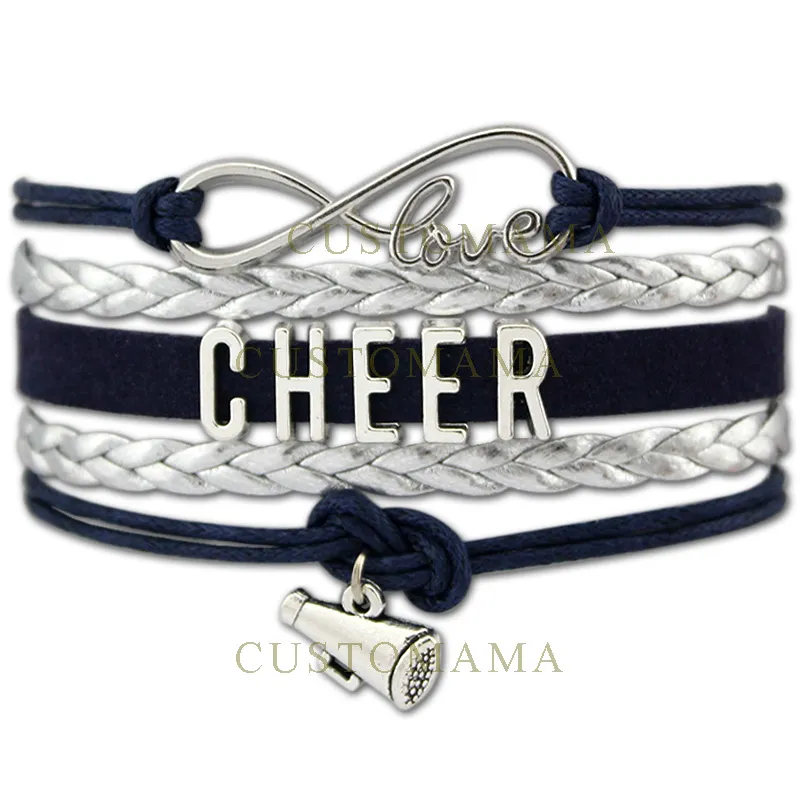 Custom Infinity Love Cheer Megaphone Wrap Bracelet Gift For Cheer Team