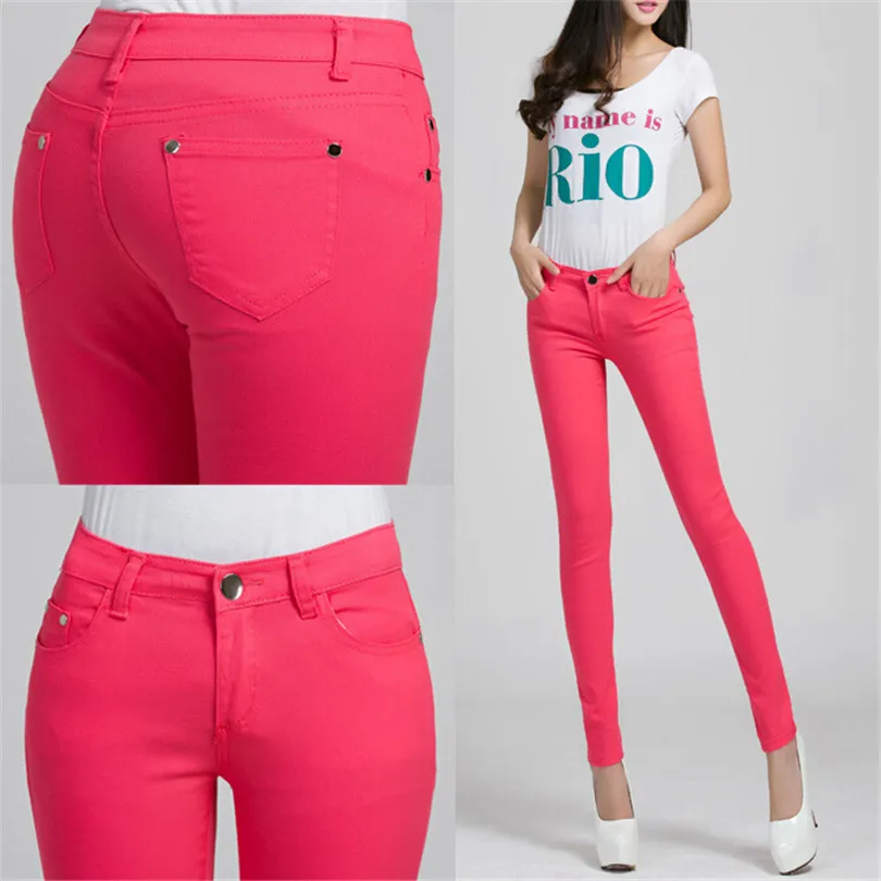 CHSDCSI Jeans 2017 Nueva Sexy Pantalones De Mujer Primavera Verano Moda Lápiz Pantalón Dama Flaco Largo Color Caramelo Tallas Grandes De 12,79 € DHgate