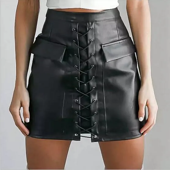 Womens leather online skirt size 16