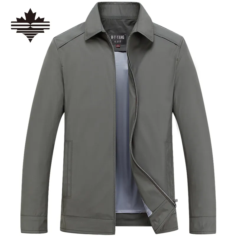 Wholesale-春のメンズビジネスジャケット2017秋の男性のジャケットカジュアルジッパーのターンダウンカラー快適な薄い男性のジャケットコートの上着