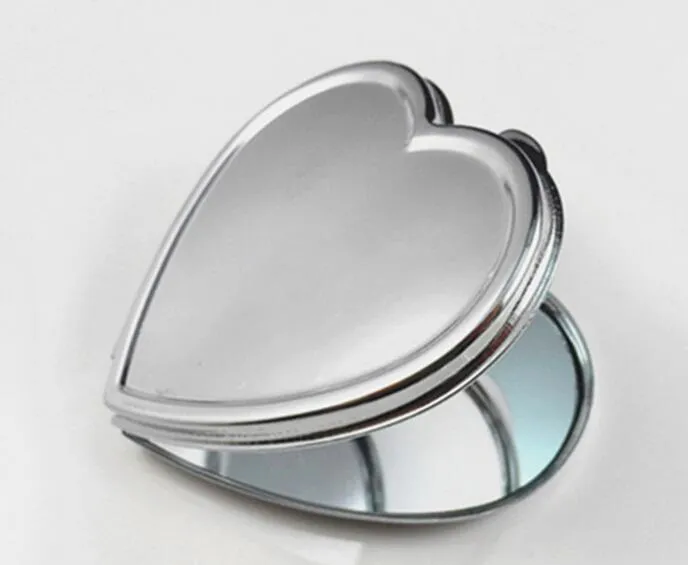 MIROIR de maquillage en forme de coeur vierge bricolage miroir de maquillage en métal Compact, tient dans la poche