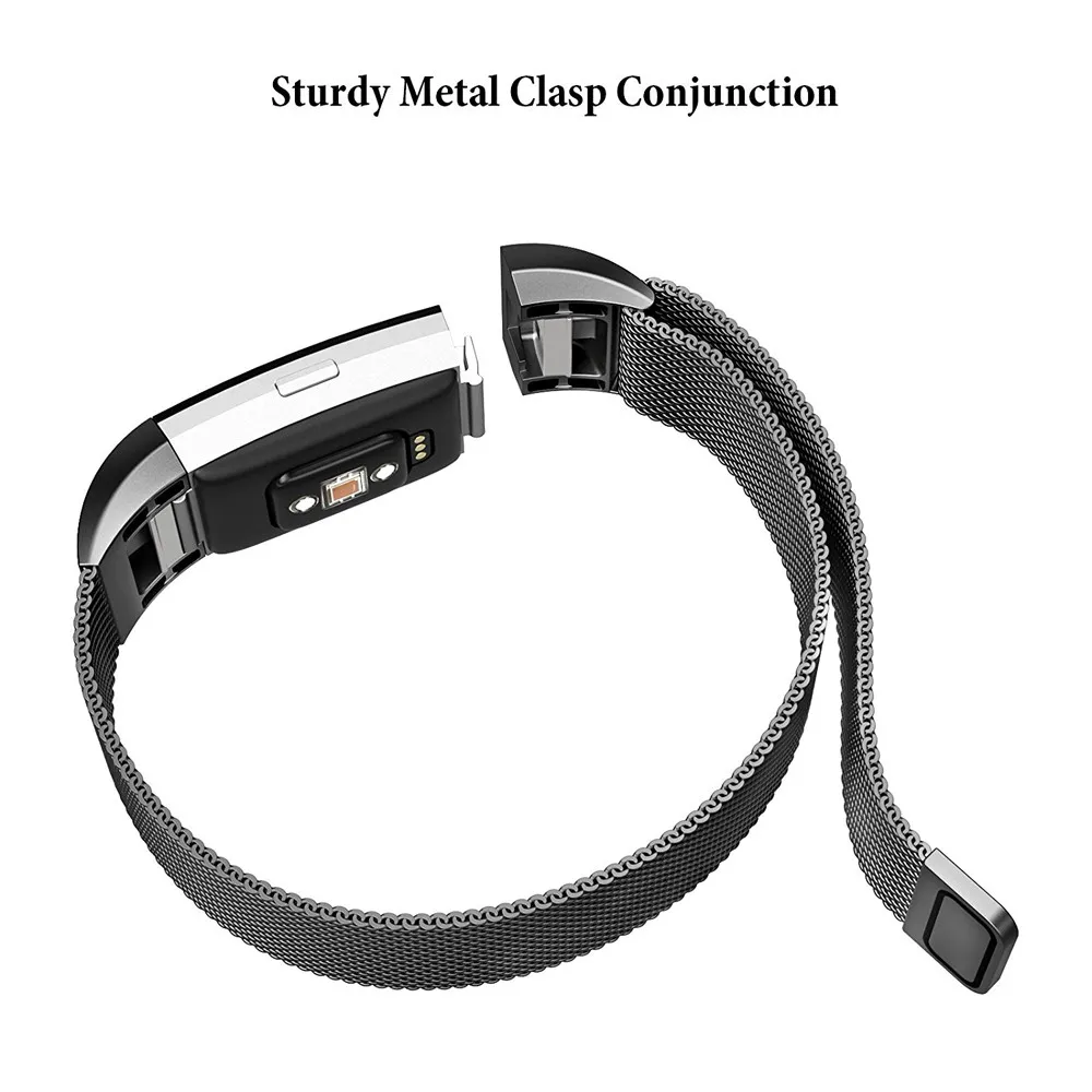 Milanese Loop Watch band stainless steel Bracelets for Sports watch Smart Watch For Fitbit Charge 2