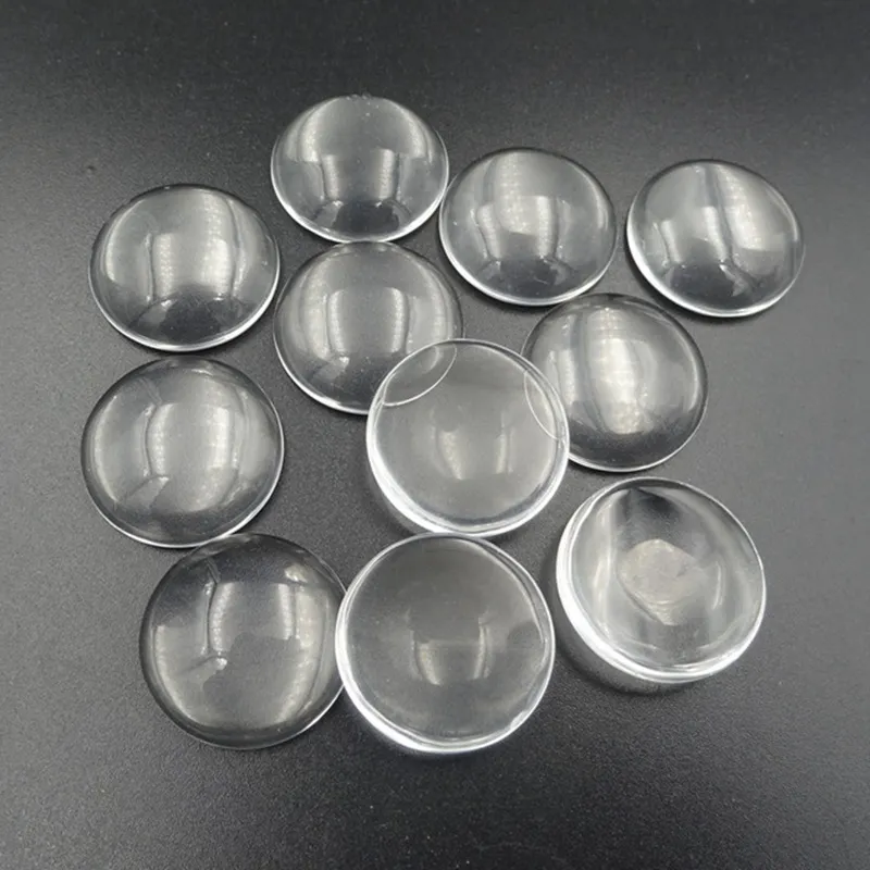 Componentes de jóias de cabochão de vidro Clear rodada de vidro abobadada plana traseira beads diy descobertas artesanais 14mm 18mm 25mm