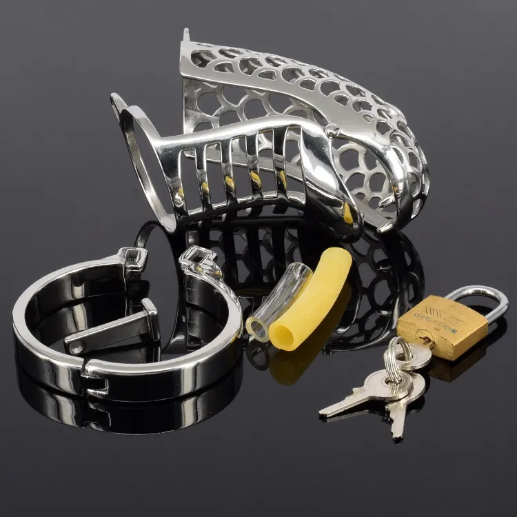 Dispositifs de chasteté masculins en métal d'acier inoxydable de qualité supérieure cages à coqs pour cage à coqs de conception de serpent bdsm